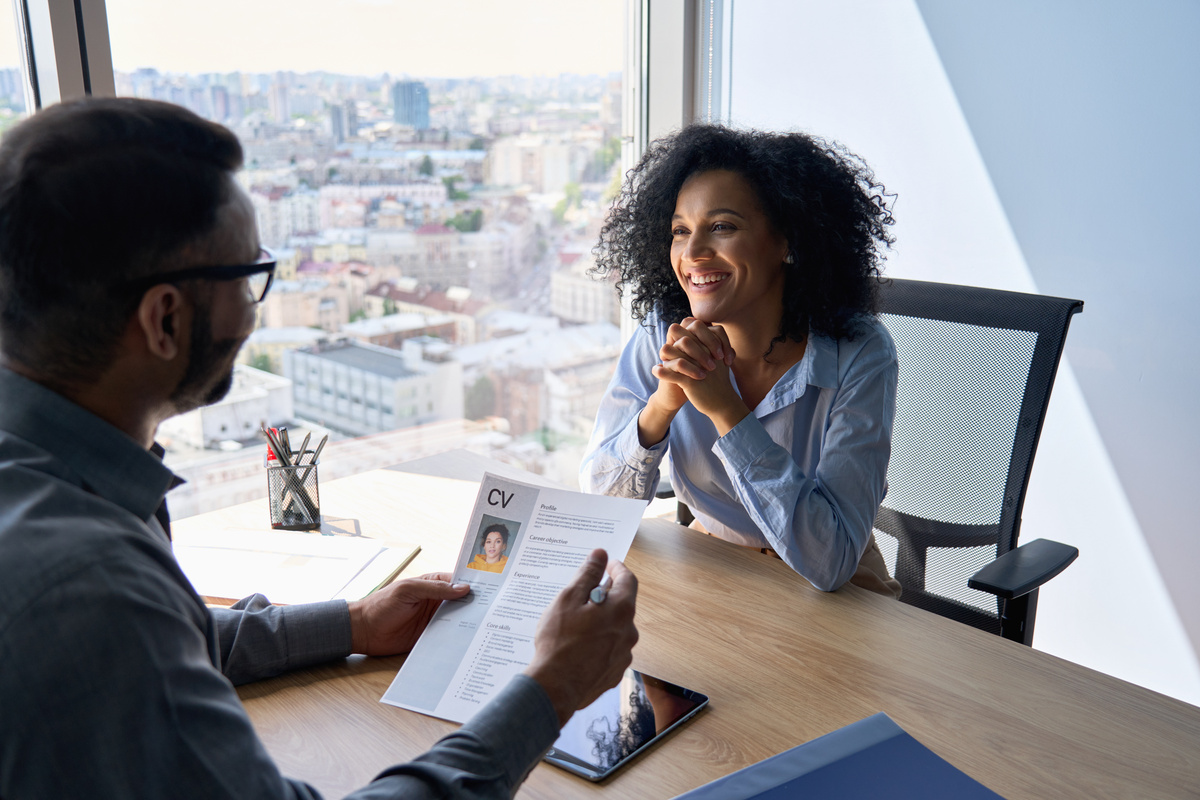 Woman Getting interviewed by HR
